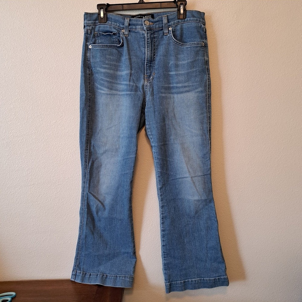 Veronica Beard Carson Ankle Flare High Rise Jeans Blue Medium Wash Size 31